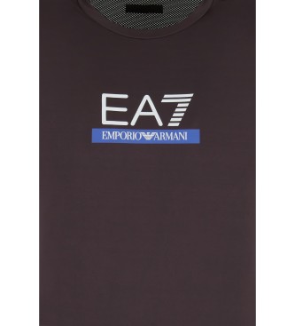 EA7 T-shirt Dynamic Athlete  col ras du cou en tissu technique VIGOR7 marron fonc