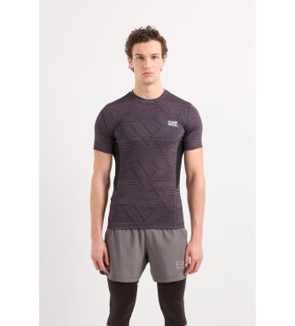 EA7 T-shirt Dynamic Athlete van technische stof VIGOR7 grijs