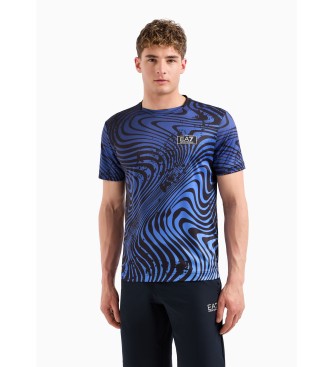 EA7 Tennis Pro T-Shirt mit Rundhalsausschnitt aus technischem Gewebe VENTUS7 blau