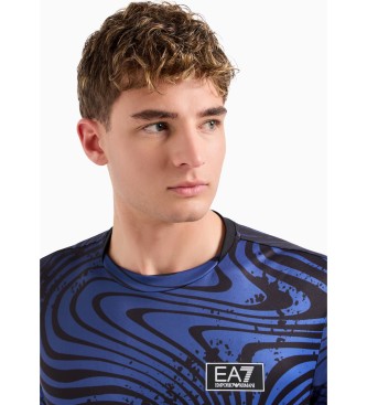 EA7 T-shirt girocollo Tennis Pro in tessuto tecnico VENTUS7 blu