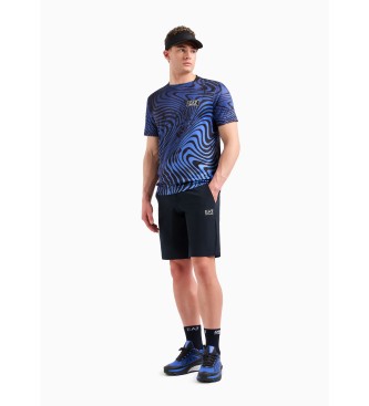 EA7 Tennis Pro T-shirt med rund hals i teknisk stof VENTUS7 bl