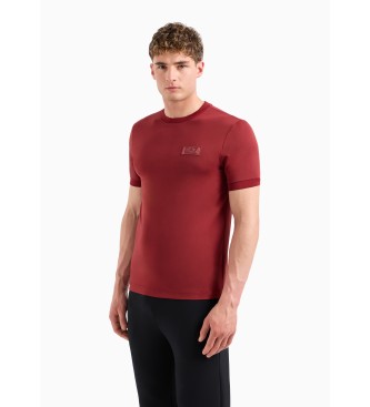 EA7 Tennis Club crew neck T-shirt in burgundy viscose blend