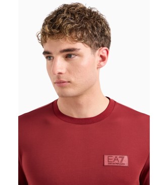 EA7 Tennis Club crew neck T-shirt in burgundy viscose blend