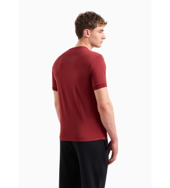 EA7 Tennis Club crew neck T-shirt in burgundy viscose blend