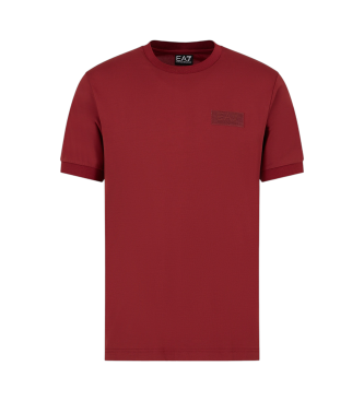 EA7 Tennis Club crew neck T-shirt in burgundy viscose blend