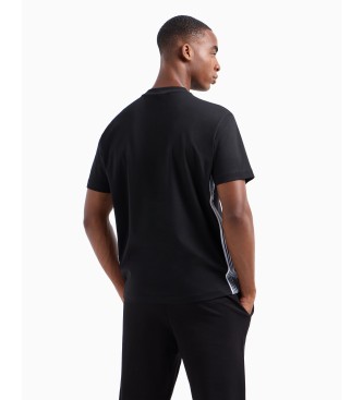 EA7 T-shirt  col ras du cou 7 Lines en coton noir