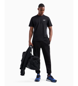 EA7 T-shirt  col ras du cou 7 Lines en coton noir