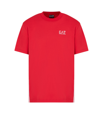 EA7 7 Lines Rundhals T-Shirt rot