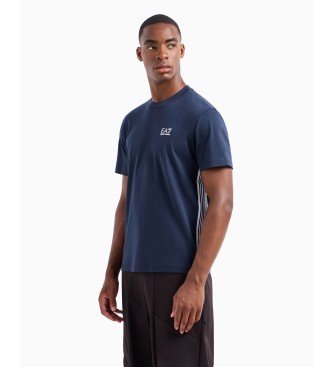 EA7 T-shirt com gola redonda 7 Lines em algodo azul-marinho