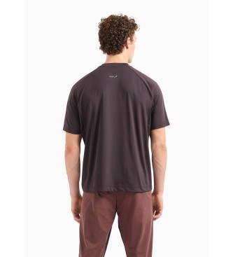 EA7 Dynamic Athlete crew neck T-shirt in technical fabric VENTUS7  dark brown