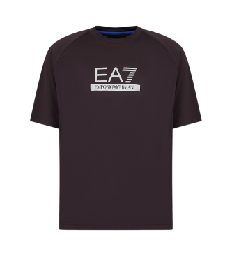 EA7 Dynamic Athlete T-shirt med rund halsringning i tekniskt tyg VENTUS7  mrkbrun