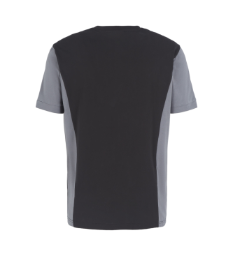 EA7 Kortrmad Athletic t-shirt med rund hals och frgblock i svart bomull