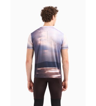 EA7 T-shirt girocollo Dynamic Athlete in tessuto tecnico VENTUS7 multicolore