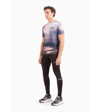 EA7 Dynamic Athlete T-Shirt mit Rundhalsausschnitt aus technischem VENTUS7-Gewebe, mehrfarbig.