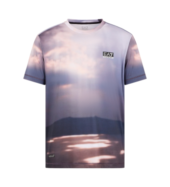 EA7 Dynamic Athlete T-Shirt mit Rundhalsausschnitt aus technischem VENTUS7-Gewebe, mehrfarbig.