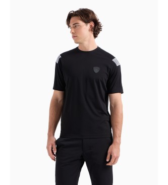 EA7 Camiseta de cuello redondo Soccer en mezcla de viscosa negro