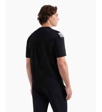 EA7 Round neck Soccer T-shirt in viscose blend black