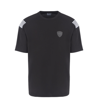 EA7 Round neck Soccer T-shirt in viscose blend black