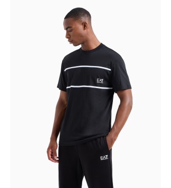 EA7 Athletic Colour Block - T-shirt  col ras du cou noir