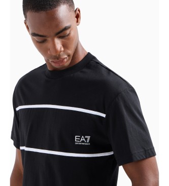 EA7 Athletic Colour Block - T-shirt  col ras du cou noir