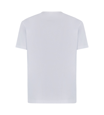 EA7 T-shirt  manches courtes et col ras du cou en coton extensible blanc.