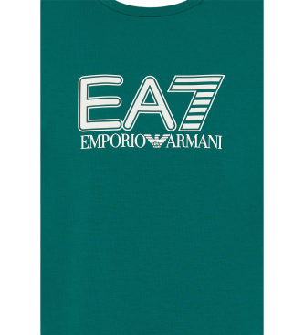 EA7 T-shirt met lange mouwen en ronde hals in stretch katoen Zichtbaar groen  