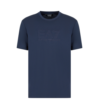 EA7 T-shirt com gola redonda e mistura de modal Lux Identity em azul marinho