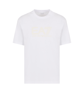 EA7 T-shirt girocollo in jersey di cotone bianco Visibility