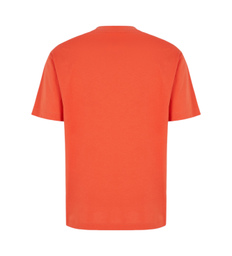 EA7 T-shirt com gola redonda Visibility em malha de algodo laranja  