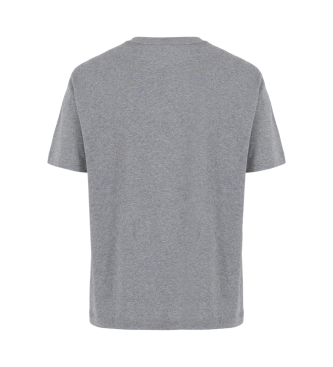 EA7 Visibility crew neck T-shirt in grey knitted cotton jersey