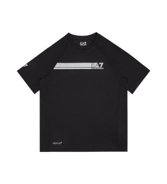 EA7 Tennis Pro Boy T-Shirt in Ventus7 technical fabric black