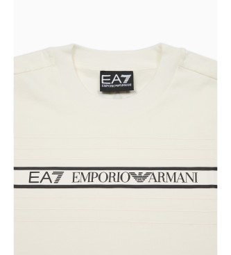 EA7 Logo Series t-shirt med rund hals, hvid