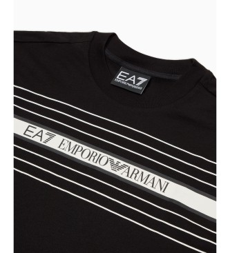 EA7 Logo Series t-shirt med rund hals, sort