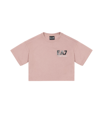 EA7 Rosa t-shirt med rund halsringning