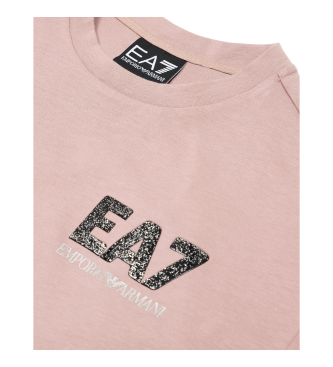 EA7 Rosa t-shirt med rund halsringning