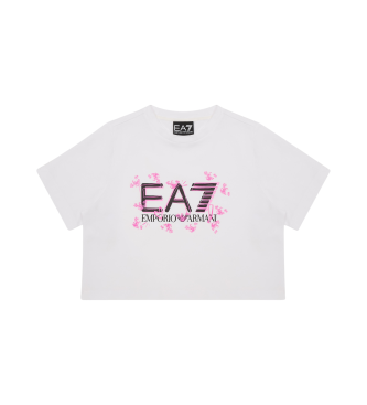 EA7 Logo Series T-shirt i hvid bomuld med stretch