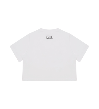 EA7 Logo Series T-shirt i hvid bomuld med stretch