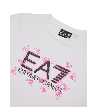 EA7 Logo Series T-shirt i hvid bomuld med stretch