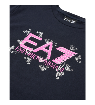 EA7 T-shirt logo series in navy cotton