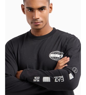 EA7 Graphic Series crew neck sweatshirt black