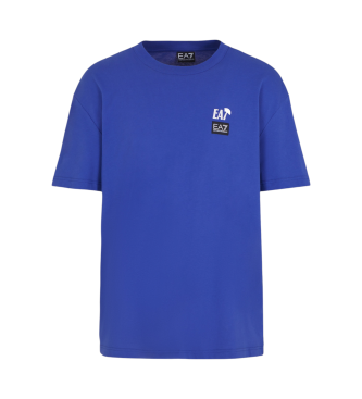 EA7 Graphic Series crew neck T-shirt in blue cotton jersey