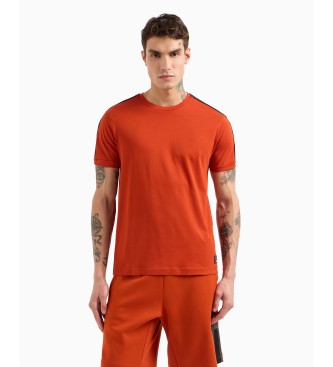 EA7 T-shirt en coton tricot Logo Series orange