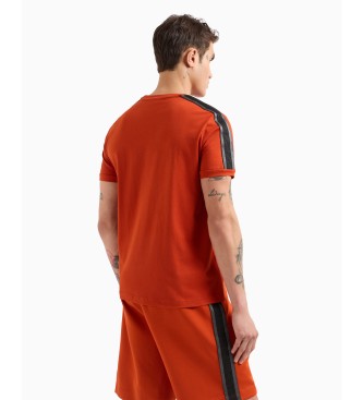 EA7 Camiseta de punto de algodn Logo Series naranja