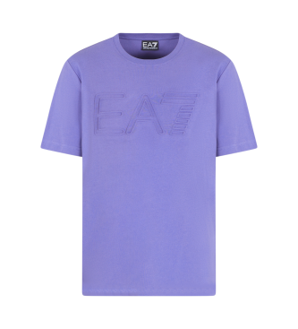 EA7 Organic cotton jersey short sleeve T-shirt from the lilac Logo series