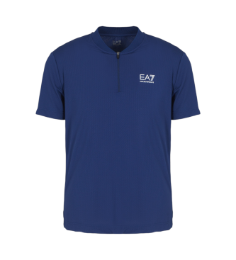 EA7 Tennis Pro-poloshirt i teknisk Ventus7-stof, bl 