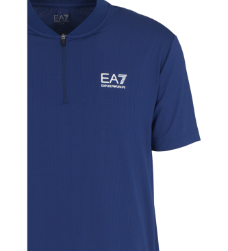 EA7 Tennis Pro-poloshirt i teknisk Ventus7-stof, bl 