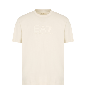 EA7 Visibility round neck T-shirt in beige cotton