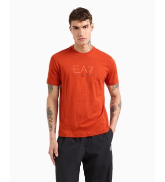 EA7 Visibility cotton crew neck T-shirt orange  