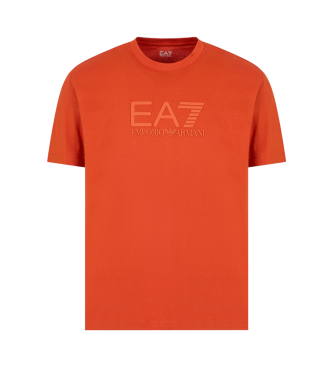 EA7 T-shirt com gola redonda em algodo Visibility laranja  