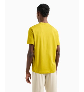 EA7 Visibility cotton crew neck T-shirt yellow